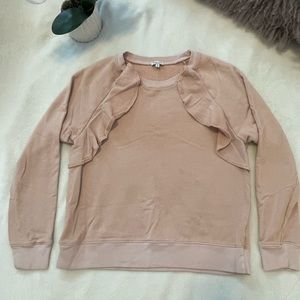 Splendid Ruffle Knit Blush Pink Sweatshirt Size S